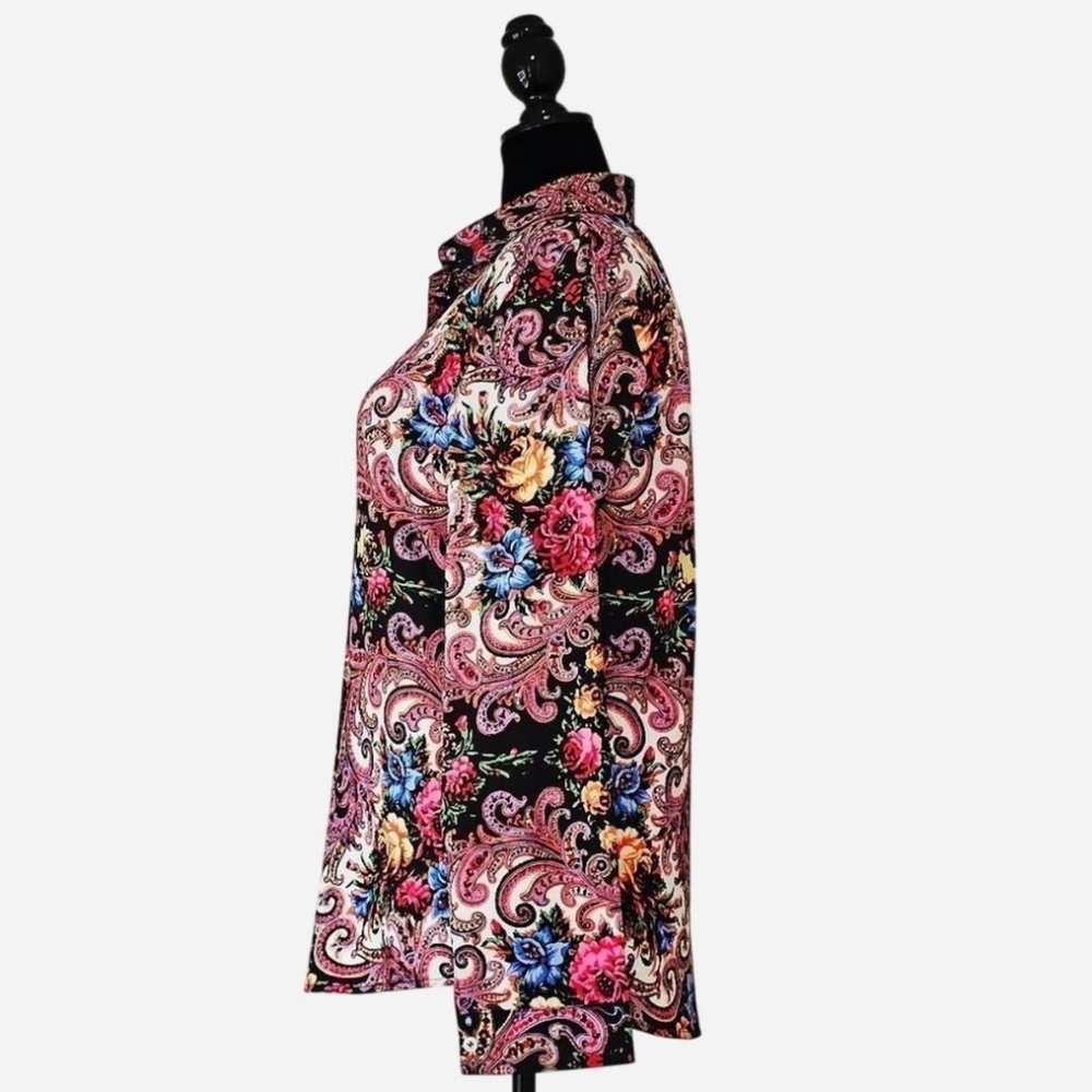 Unbranded Size XL Women's Multicolor Print Long Sleeve‎ Button-down Shirt - Picture 4 of 5